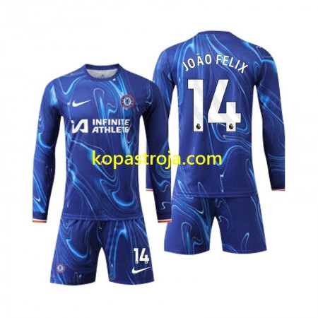 Billiga Fotbollströjor Chelsea Joao Felix 14 Barn Hemma tröja 2024/25 Långärmad